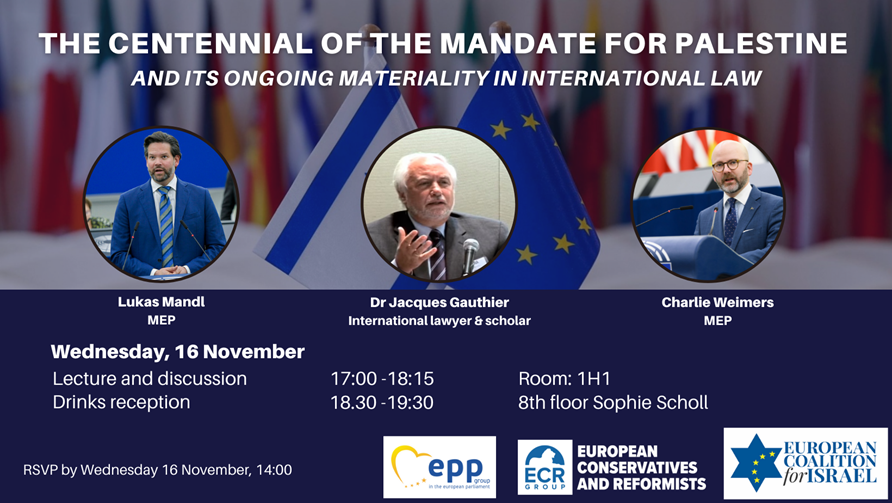 The Centennial of the Mandate for Palestine // ECR Group